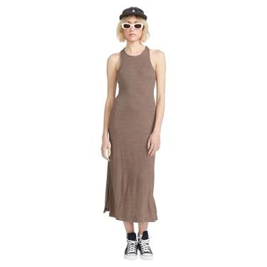 Imagem de Volcom Vestido feminino Fleurmaid midi comprimento regata, Urso marrom, P