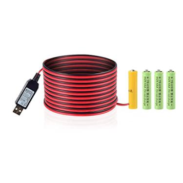 Imagem de Kit de substituição de eliminador de bateria AAA USB 5V para 6V Boost conversor de fonte de alimentação 4 cabos de conexão AAA 78 polegadas (4AAA-6V)