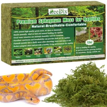 Imagem de ZeeDix 300 g musgo esfagno para répteis, 20 qt roupa de cama substrato acessórios para tanque de terrário musgo, musgo verde da floresta para leopardos, lagartixas, cobras, tartarugas, sapos
