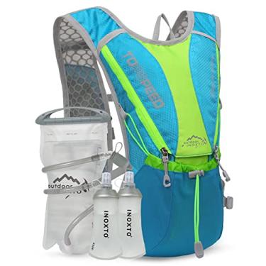 Imagem de Mochila de hidratação, colete de hidratação para corrida com bexiga de água de 1,5 L (50 oz) para homens e mulheres, mochila de água leve para caminhadas, ciclismo, escalada, acampamento (azul)