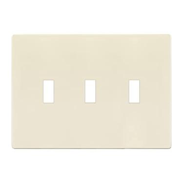Imagem de ENERLITES Screwless Triple Toggle Switch Wall Plate, Child Safe Light Switch Cover, Standard 3-Gang 4.68" x 6.53", Unbreakable Polycarbonate Thermoplastic, UL Listed, SI8813-LA, Glossy, Light Almond