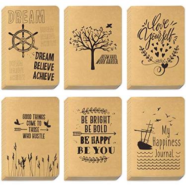 Imagem de Pacote com 24 cadernos Kraft forrado com bolso para diário com 6 designs (80 páginas, 10 x 14,5 cm)