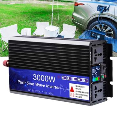 Imagem de Inversor de energia de onda senoidal pura de 3000 W para carro 12 V 24 V 48 V 60 V 72 V Conversor de fase dividida DC para AC 110 V/220 V para carro, caminhão, camping,24V to 110V