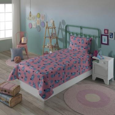 Imagem de Jogo de Cama Solteiro Estampado Stitch 1,40 m x 2,20 m Com 3 peças