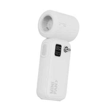 Imagem de IEUDNS Ventilador de mão de bolso, velocidades portáteis ajustáveis, recarregável, mini portátil para viagens internas, escritório, mulheres, homens e, Branco