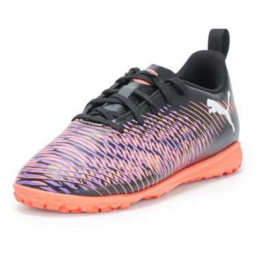 Imagem de PUMA Tênis de futebol unissex infantil Future Play Turf Training, Puma Preto-puma branco-vermelho brilhante, 11 Big Kid