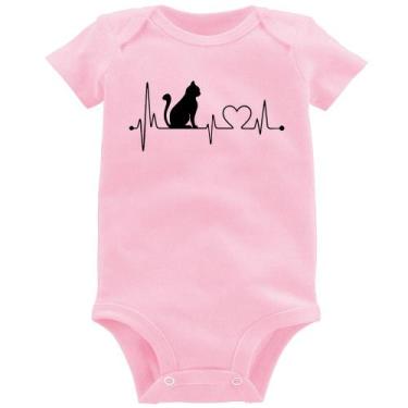 Imagem de Body Bebê Gato Batimentos Cardíacos - Foca na Moda, Rosa bebê, M