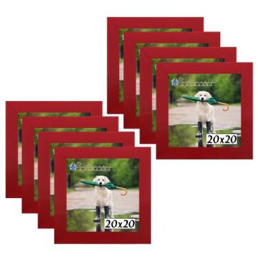 Imagem de Kit 8 Porta Retrado Molduras 20x20 Vermelho - Santamaria Molduras