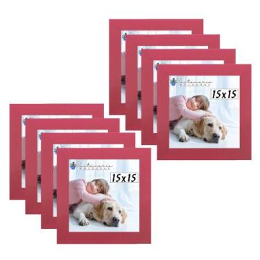 Imagem de Kit 8 Porta Retrado Molduras 15x15 Rosa - Santamaria Molduras