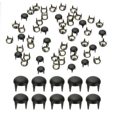 Imagem de PATIKIL Pregos de metal de 6 mm, 100 peças, contas de garra de cúpula redonda, rebites de cabeça de prego, tachas para artesanato de couro, bolsa de cinto, sapatos, preto fosco