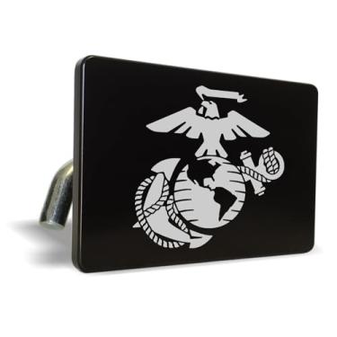 Imagem de [Produto oficialmente licenciado pela USMC] - The Eagle, Globe, and Anchor Marine Corps - Boleto de alumínio anodizado de qualidade premium gravado a laser de metal resistente a UV para reboque/capa
