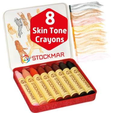Imagem de STOCKMAR 32200 giz de cera - edição especial mundial - com 8 lápis de colorir, embalados em uma caixa de lata prática, ideal para berçário, adequado para crianças a partir de 3 anos
