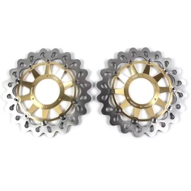 Imagem de 1 par de discos de freio dianteiros flutuantes de rotores compatíveis com Honda CBR1000RR Non-ABS 2008-2016, CBR1000RR SP Non-ABS 2014-2016, peças de acessórios de motocicleta douradas