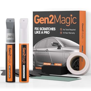 Imagem de Gen2Magic Kit de caneta de tinta de retoque metálico magnético para Ford [revestimento transparente incluído], combinação de cores J7 para arranhões, lascas de pedras, amassados, reparo fácil de