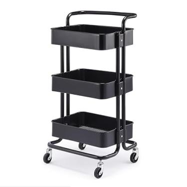 Imagem de Carrinho Multiuso Organizador 3 Prateleiras em Ferro Preto