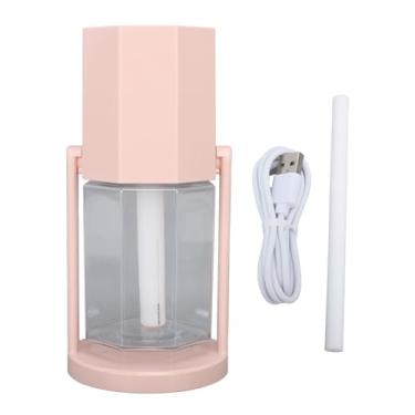 Imagem de GRCFUMO Mini umidificador colorido, umidificador de mesa pessoal USB com luz ambiente, umidificador silencioso para carro, casa, quarto, escritório (Rosa)