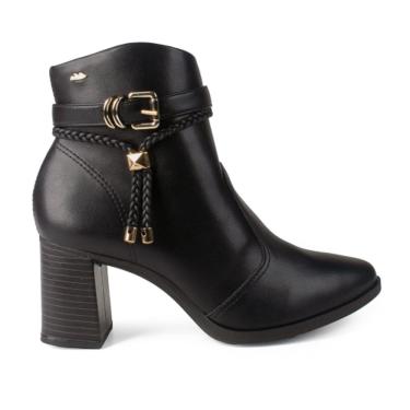 Imagem de Bota Cano Curto Dakota Com Salto Bloco e Tira Com Fivela Metalizada DA781