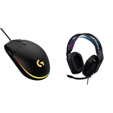 Imagem de Pacote de mouse com fio Logitech G335 + G203 para jogos preto