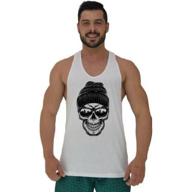 Imagem de Regata Menos Cavada Masculina MXD Conceito Caveira Com Gorro, Branco, 