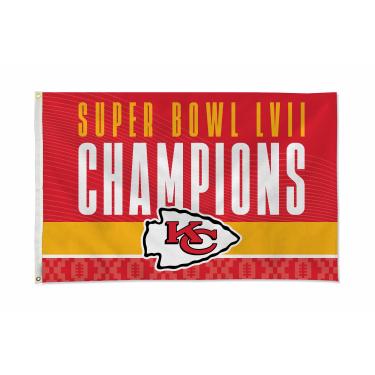 Imagem de Bandeira NFL Rico Industries Kansas City Chiefs 2023 Super Bowl Champions 3' x 5' Banner Bandeira Bandeira 3' x 5' Bandeira de um lado - Interior ou Exterior - Decoração de casa feita pela Rico Industries