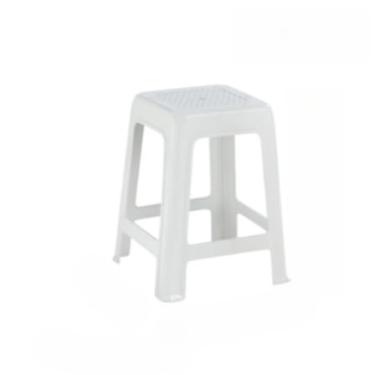 Imagem de Kit Com 4 Banqueta Plástico Banco Resistente Suporta Até 120Kg Branca/Preta Adequado para decoração de quartos e salas de estar(BRANCA)