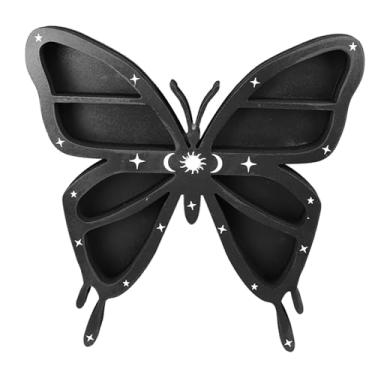 Imagem de Prateleira de Cristal de Borboleta, Colecionáveis ​​de Prateleira de Parede de Madeira e Muito Mais Com a Forma de Borboleta Feita de Cofre e Compensado para Cristais