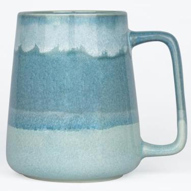 Imagem de HYTYSKAR Caneca de café de cerâmica extra grande de 680 g, canecas de café jumbo, xícaras de chá grandes com uma alça grande para escritório e casa, pode ir ao micro-ondas e lava-louças (680 g verde