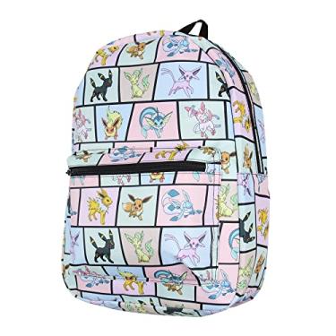 Imagem de Bioworld Mochila Pokemon Eevee Evolutions para laptop mochila de viagem escolar, multicolorida