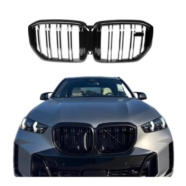 Imagem de Acessórios do carro frente rim pára grill facelift compatível para bmw g05 lci x5 2023 2024 gloss preto grade com furo para câmera(Gloss Black)