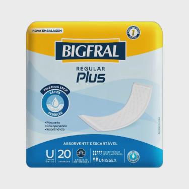 Imagem de Absorvente Para Incontinência Bigfral Regular Plus 20 Unidades