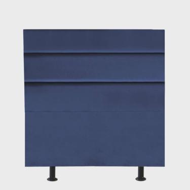 Imagem de Cabeceira Estofada Argentina 120cm Viúva Solteirão Para Cama Box Quarto Suede Azul Marinho - Ahz Móveis