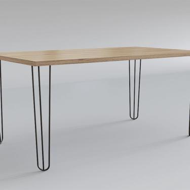 Imagem de Mesa para Sala de Jantar 6 Lugares Retangular Estilo Industrial mdp Hairpin