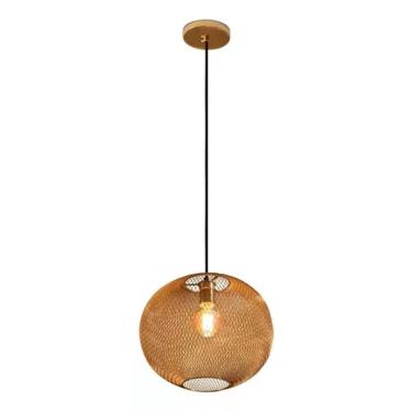 Imagem de Pendente Aramado Saturno 1 Lamp. E27 Dourado Gold 300X1000Mm