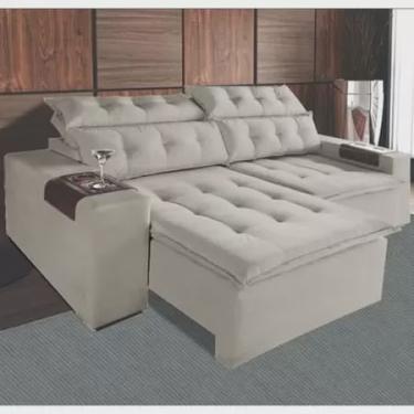 Imagem de Sofá retrátil e reclinável 2m carioca bege