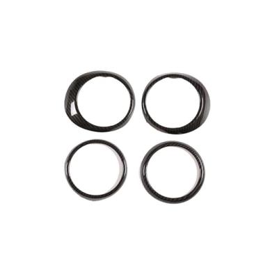 Imagem de HAGEZA Acabamento de anel de saída de ar condicionado lateral para console de 4 peças, adequado para Toyot-a Tundra 2014-2021, detalhes de ventilação de ar condicionado, moldura de anel de ventilação,