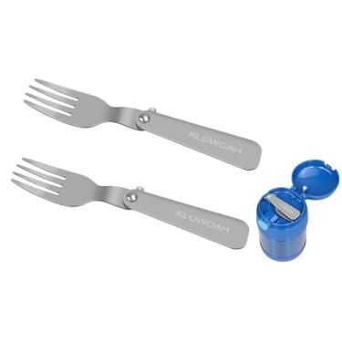 Imagem de KLOWOAH Colher de substituição compatível com Thermos Funtainer pote de comida de 293 ml, colher de aço inoxidável, lavável na lava-louças (2 garfos)