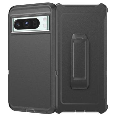 Imagem de Capa Defender Series para Google Pixel 8 Pro, robusta e durável, camada segura à prova de choque de nível militar, com proteção de porta, inclui clipe de suporte para coldre para Pixel 8 Pro de 6,7