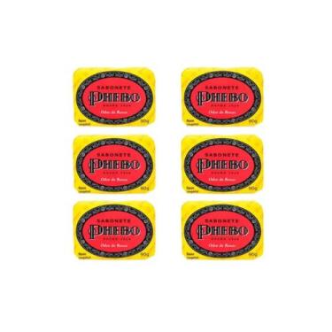 Imagem de Sabonete Barra de Glicerina Phebo Odor de Rosas 90g Kit 6 Unidades