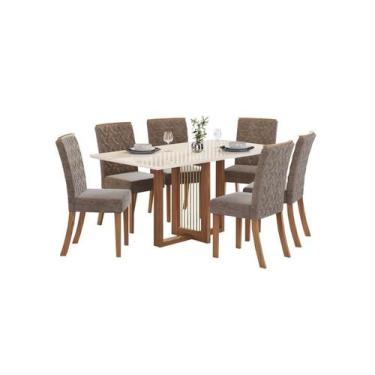 Imagem de Mesa Jantar Natali 160 6 Cadeiras Esther Cacau - Henn