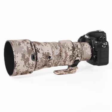 Imagem de CHASING BIRDS Capa protetora de lente impermeável camuflada para Nikon AF-S 500 mm f/5.6E PF ED VR (grade marrom, com TC de 1,4 X (TC-14E III))