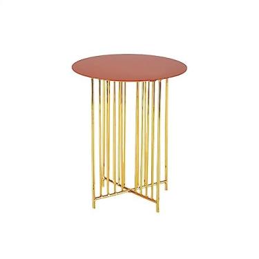 Imagem de Suporte para Bolo Expositor de dim sum Plataforma criativa redonda para armazenamento de sobremesas Suporte para bolos e salgadinhos Suporte para Sobremesa(Orange,Médio)