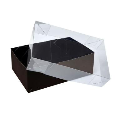 Imagem de Caixa Marrom com Tampa de Acetato para 12 Doces - Plac