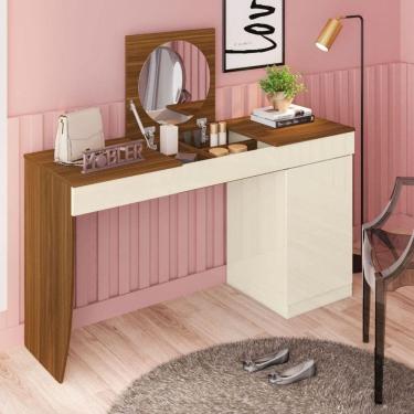 Imagem de Penteadeira Escrivaninha Com Espelho Tampo Basculante Pop freijó-off White