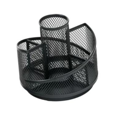 Imagem de YsXoWiui Organizador de Mesa de Caneta de Caneta de Metal Descrição Tidy Tidy Pencil Decoração Criativa Decoração Limestroke Armazenamento de Papelaria de Desk, Cinco grades