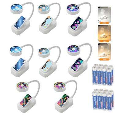 Imagem de Darlur Pacote com 8 lâmpadas de livros a granel para leitura na cama, luz de leitura de temperatura de 3 cores, brilho ajustável, clipe no livro para ler à noite, ótimos presentes para crianças