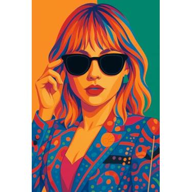 Imagem de The Hobby Planet Taylor Kits de pintura de diamante para adultos Taylor Diamond Art Square Drill Arts and Crafts for Adults, Taylor Merchandise DIY Diamond Dots Taylor Gifts (30 x 40 cm-MP103