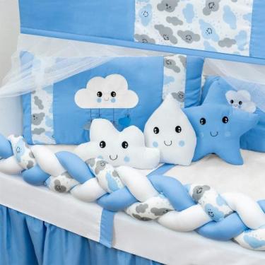 Imagem de Kit De Berço 12 Peças Americano Completo Tricot Enxoval Estampado Luxo