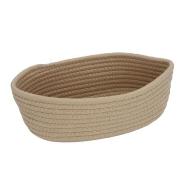 Imagem de Cesta de armazenamento de corda tecida, organizador de mesa para lanches e cosméticos, adequado para entrada e mesa (M)