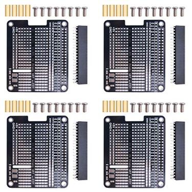 Imagem de GeeekPi 4X Prototype Breakout DIY Breadboard PCB Shield Board Kit for Raspberry Pi 4 3 2 B+ A+ (Black)