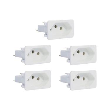 Imagem de 5 Tomada Margirius Para Cx. Embutir Padrão Weg 10/20a Branca